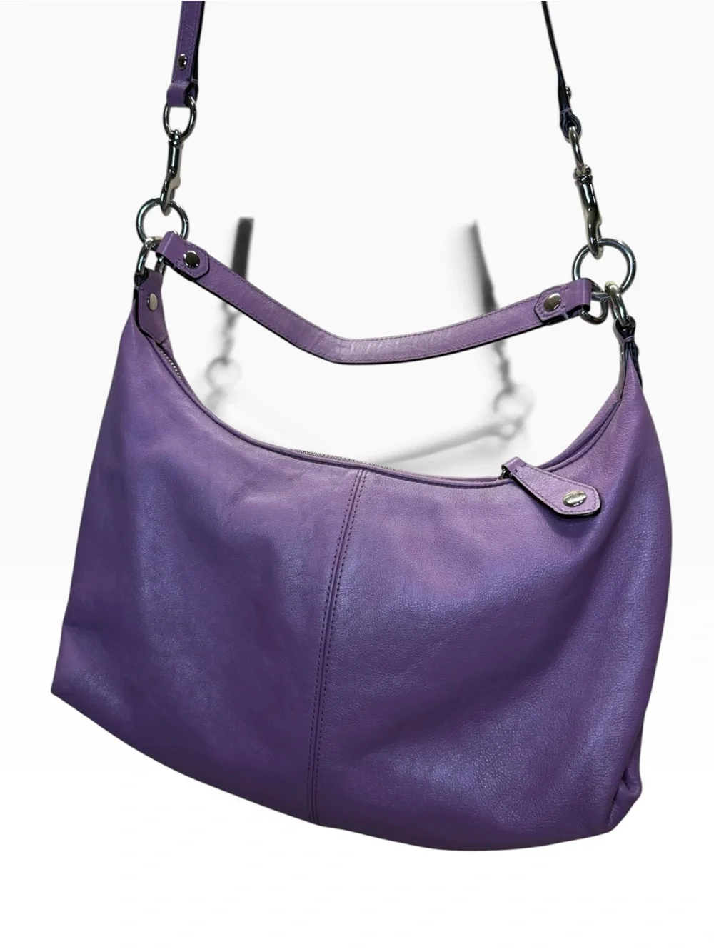 Coach 2012 Ashley F19761 Purple Leather Convertible Hobo Shoulder Crossbody Bag